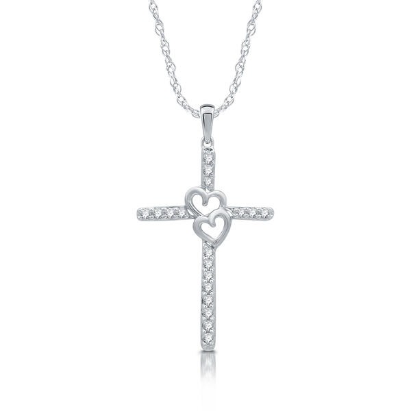 Nova Star&#40;R&#41; 1/4ctw Lab Grown Diamond Sterling Silver Cross Pendant - image 