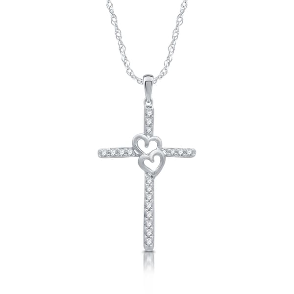 Nova Star(R) 1/4ctw Lab Grown Diamond Sterling Silver Cross Pendant