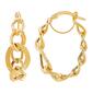 Gold Classics&#8482; Yellow Gold Hollow Oval Link Hoop Earrings - image 4