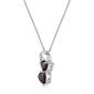 Gemminded Sterling Silver 5mm Double Heart Garnet Pendant - image 2