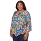 Plus Size Alfred Dunner Classics 3/4 Sleeve Garden Floral Blouse - image 3