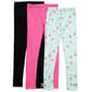 Girls (7-12) BTween(R) 3pk. Bow/Daisy/Solid Leggings - image 1