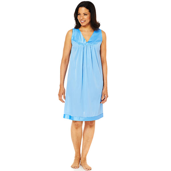 Plus Size Exquisite Form Floral Applique Trim Nightgown - image 
