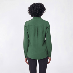 Womens Notations Solid Silky Stretch Equipment Casual Button Down