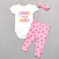 Baby Girl (NB-9M) bon bebe(R) OMG Cute 3pc. Bodysuit & Pants Set - image 1
