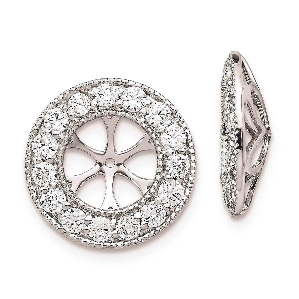 Pure Fire 14kt. White Gold Lab Grown Diamond 7mm Earring...