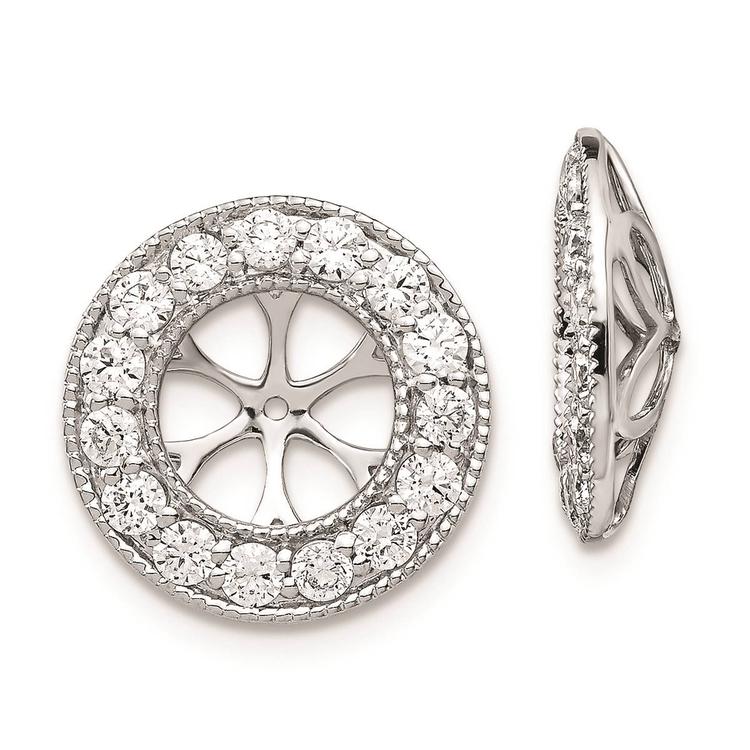 Pure Fire 14kt. White Gold Lab Grown Diamond 7mm Earring Jackets