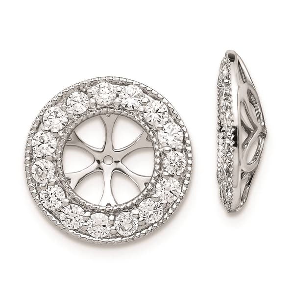 Pure Fire 14kt. White Gold Lab Grown Diamond 7mm Earring Jackets - image 