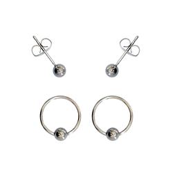 2pk. 18-Gauge Surgical Steel Bead Ring & Ball Studs Set