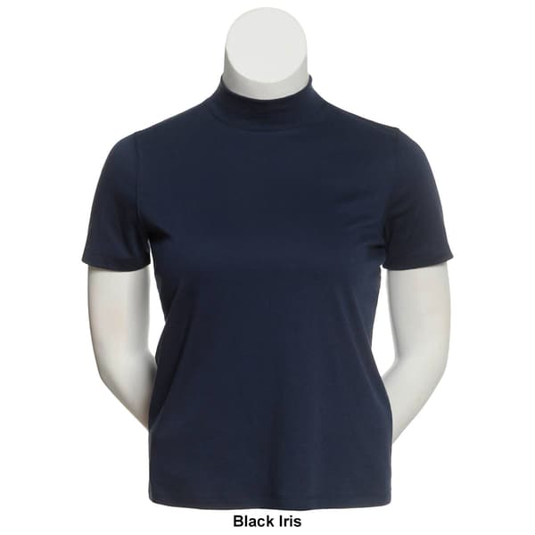 Womens Hasting & Smith Short Sleeve Mock Neck Tee