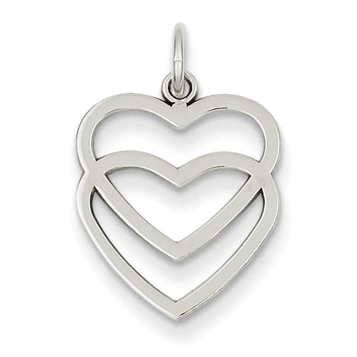 Gold Classics™ 14kt. White Gold Double Heart Charm