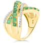 Gemstone Classics™ Emerald with White Zircon Crossover Ring - image 3