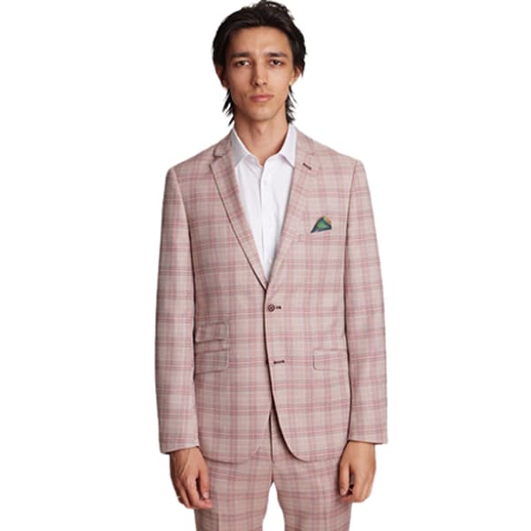 Mens Paisley & Gray&#40;R&#41; Plaid Jacket - Pink Mauve