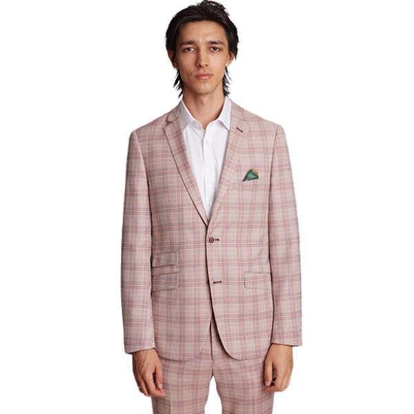 Mens Paisley & Gray&#40;R&#41; Plaid Jacket - Pink Mauve - image 