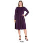 Plus Size 24/7 Comfort Apparel Long Sleeve Midi Fit & Flare Dress - image 9