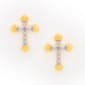 Gianni Argento Gold Diamond Accent Cross Stud Earrings - image 1