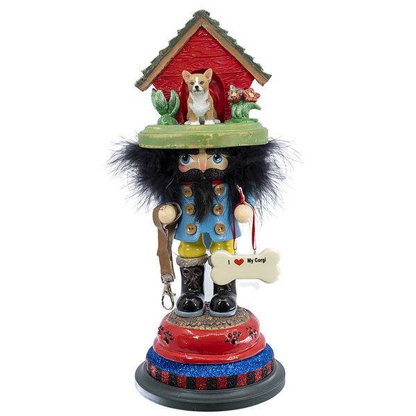 Kurt S. Adler 14in. Hollywood&#40;tm&#41; Corgi Dog House Hat Nutcracker - image 