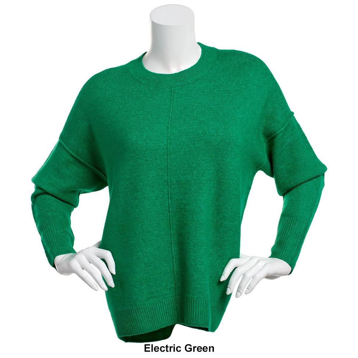Womens Vince Camuto Solid Long Sleeve Crewneck Pullover