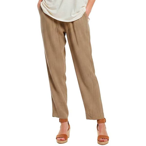 Womens Briggs Elastic Waist Pull On Solid Crinkle Pants - image 