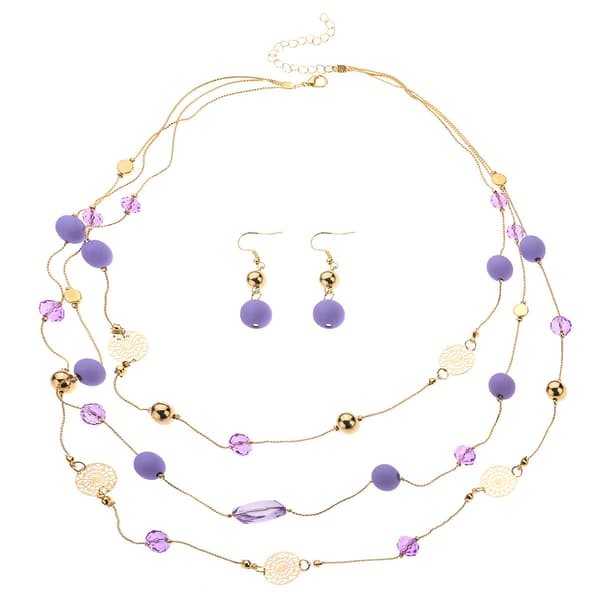 Ashley Cooper(tm) Multi Strand Beaded Necklace & Earring Set - image 