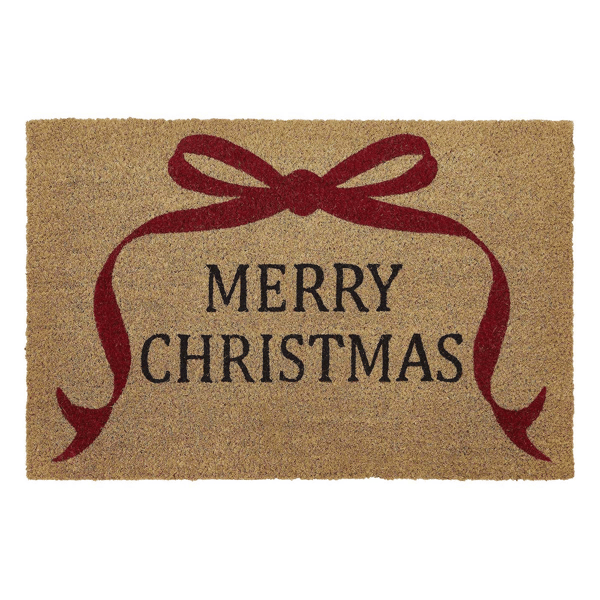 VCNY Home Merry Christmas Bow Outdoor Coir Doormat