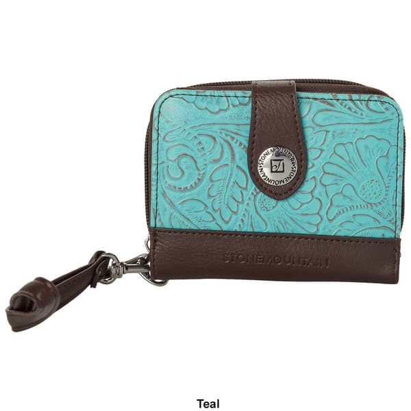 Stone Mountain Tooled Small Zip Around Wristlet