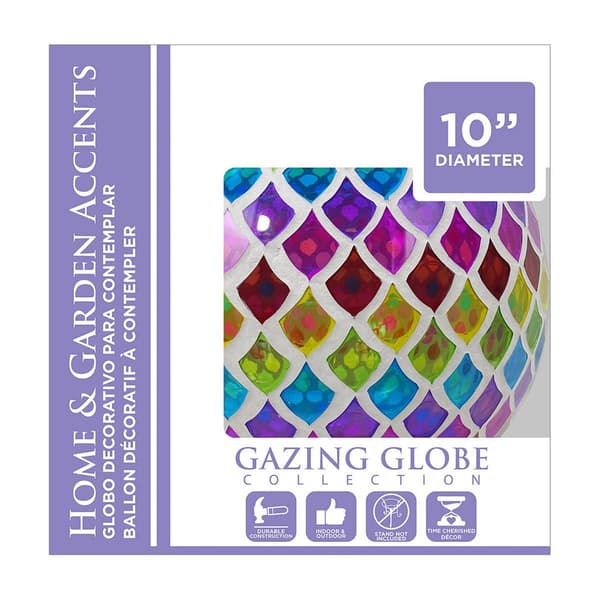 Alpine Multicolor Mosaic Teardrop Glass Gazing Globe