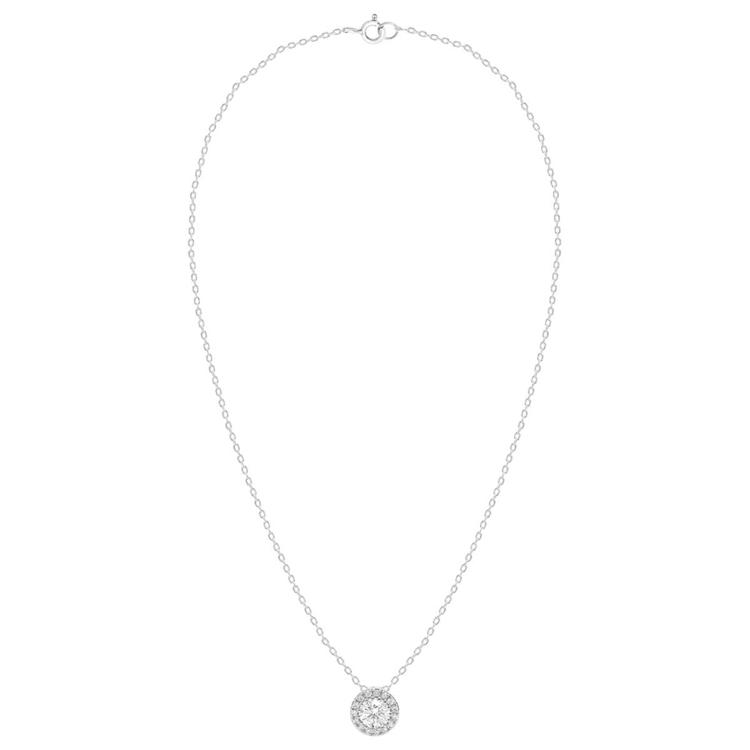 Nova Star(R) Sterling Silver 1ctw. Lab Grown Diamond Halo Pendant