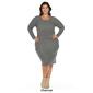 Plus Size White Mark Long Sleeve Rib Midi Sweater Dress - image 8