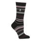 Womens Heat Holders(R) Ultra Lite Heather Stripe Crew Socks - Black - image 1