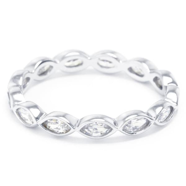 Sterling Silver Marquise Cubic Zirconia Band Ring