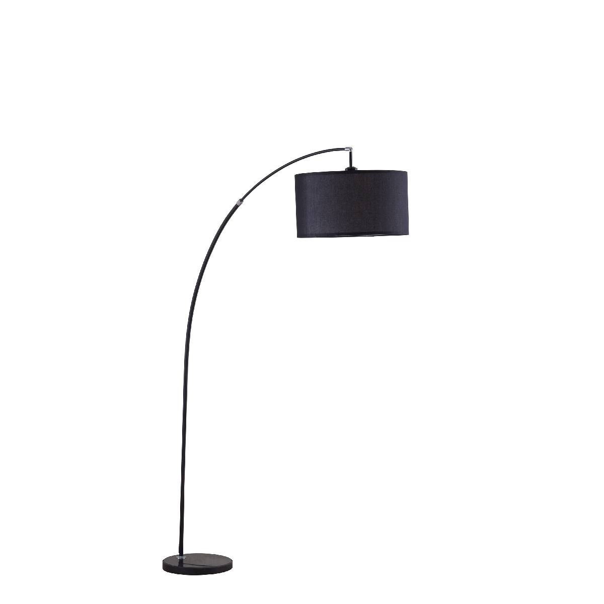 HomeRoots 86in. Black Arc Floor Lamp With Drum Shade