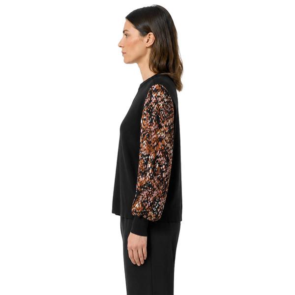 Womens Zac & Rachel Long Abstract Chiffon Sleeve Sweater