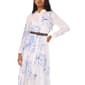 Womens MSK Long Sleeve Leaf Belted Maxi Shirtdress - image 3