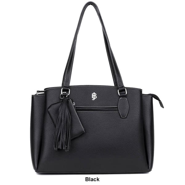 Julia Buxton Pebble Vegan Leather Triple Compartment Satchel