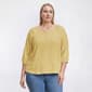 Plus Size Preswick & Moore(R) 3/4 Sleeve Henley Gauze Blouse - image 1