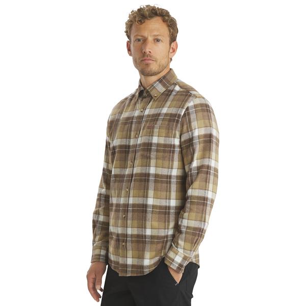 Mens LANDS’ END® Campside Flannel Shirt - Cocoa