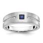 Mens Gentlemens Classics&#40;tm&#41; 14kt. White Gold Satin Sapphire Ring - image 1