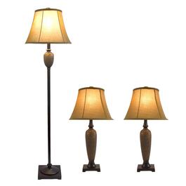 Lalia Home Homely Traditional Valdivian 3pc. Metal Lamp Set