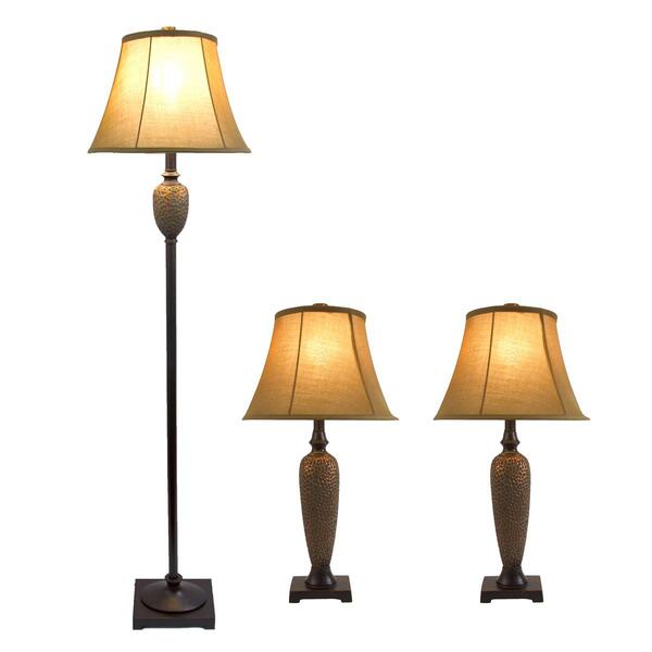 Lalia Home Homely Traditional Valdivian 3pc. Metal Lamp Set - image 