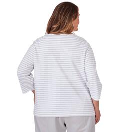 Plus Size Alfred Dunner Charleston Center Embroider Stripe Tee