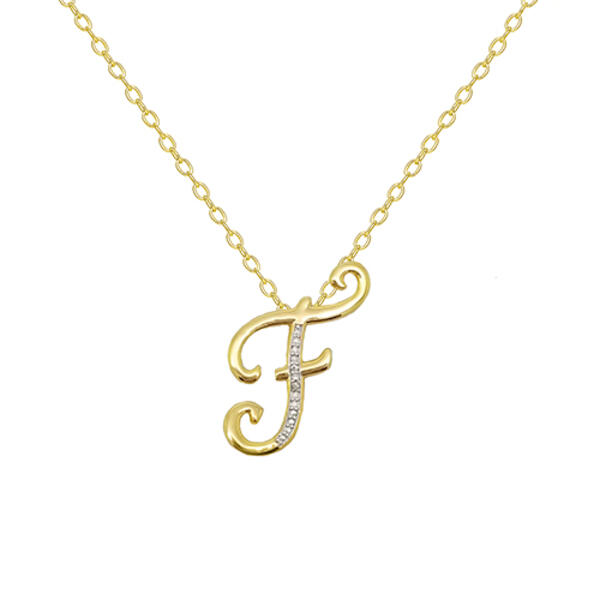 Accents by Gianni Argento Initial F Pendant Necklace - image 