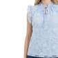 Womens NY Collection Flutter Cap Sleeve Tie Neck Floral Blouse - image 4