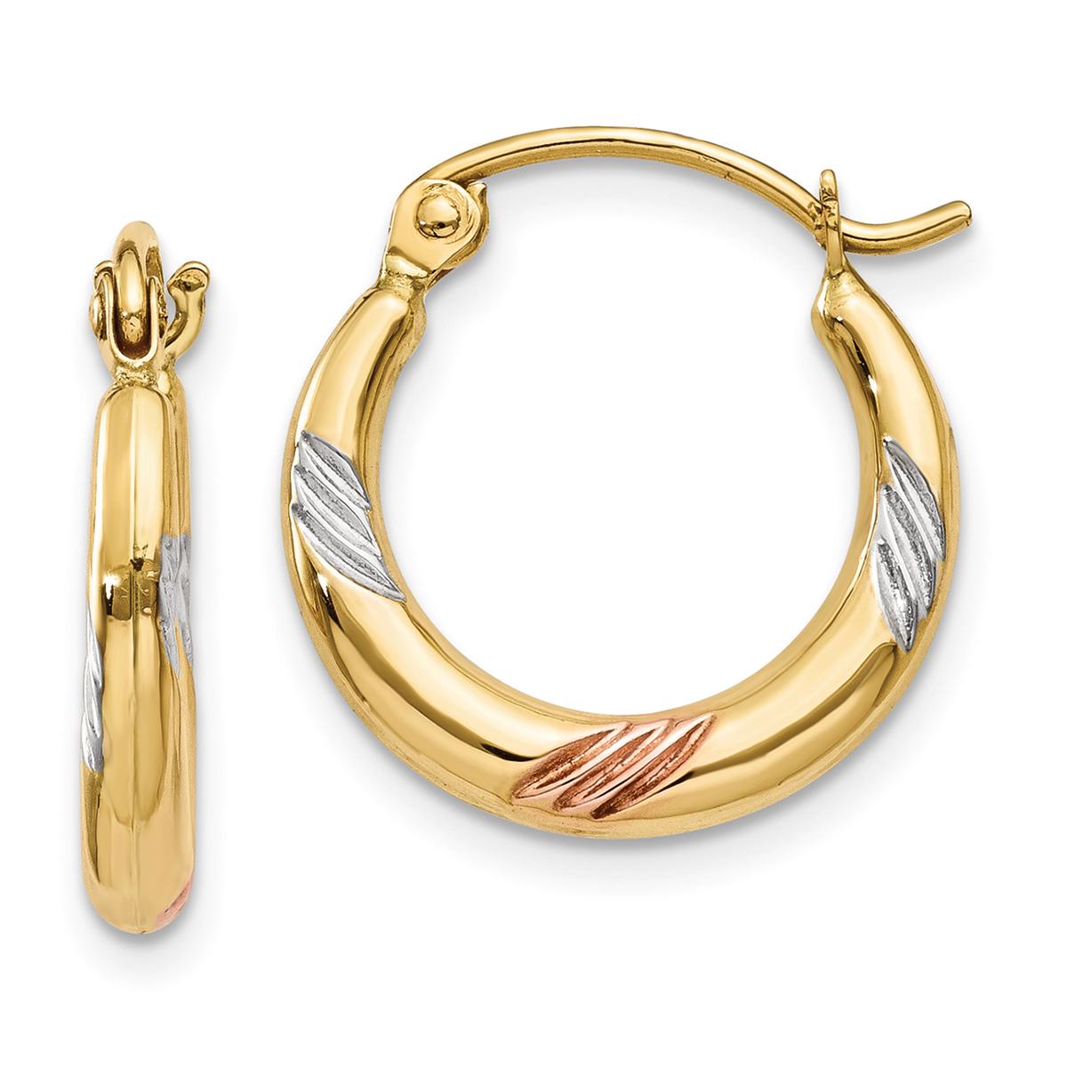 Gold Classics™ 14kt. Gold Polish & Textured Hoop Earrings