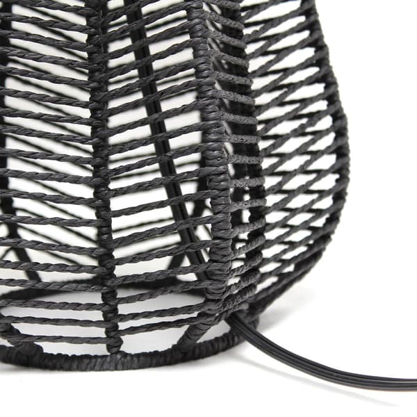 Lalia Home 21in Vintage Rattan Wicker Style Paper Rope Table Lamp