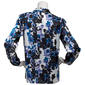 Petite Kasper Long Sleeve Satin Floral V-Neck Blouse - image 2