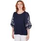Womens Ruby Rd. By the Sea 3/4 Sleeve Scoop Neck Blouse - image 3