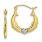 Gold Classics(tm) 10kt. &amp; Rhodium Dolphin Heart Hollow Hoop Earrings - image 1