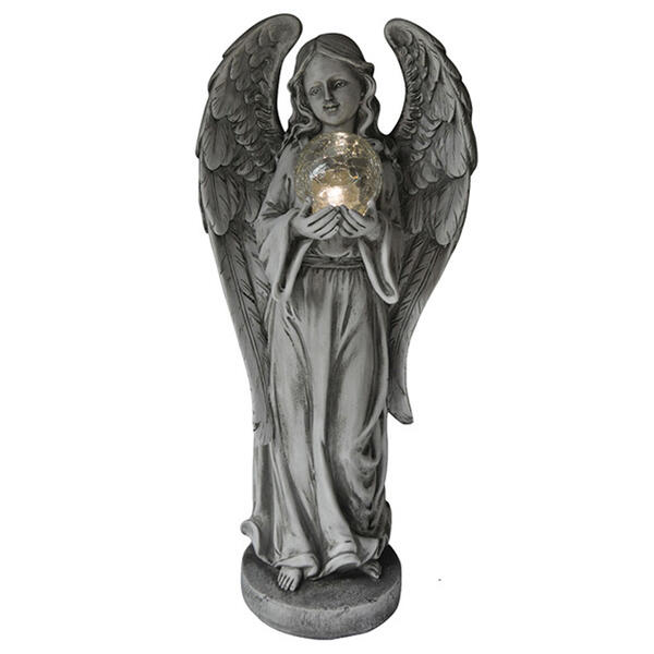 Santa's Workshop 23in. Angel Holding a Glass Ball Statue - image 