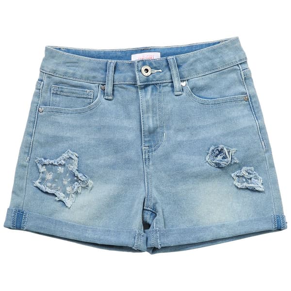Girls (7-14) YMI(R) Star Patch Denim Shorts - image 